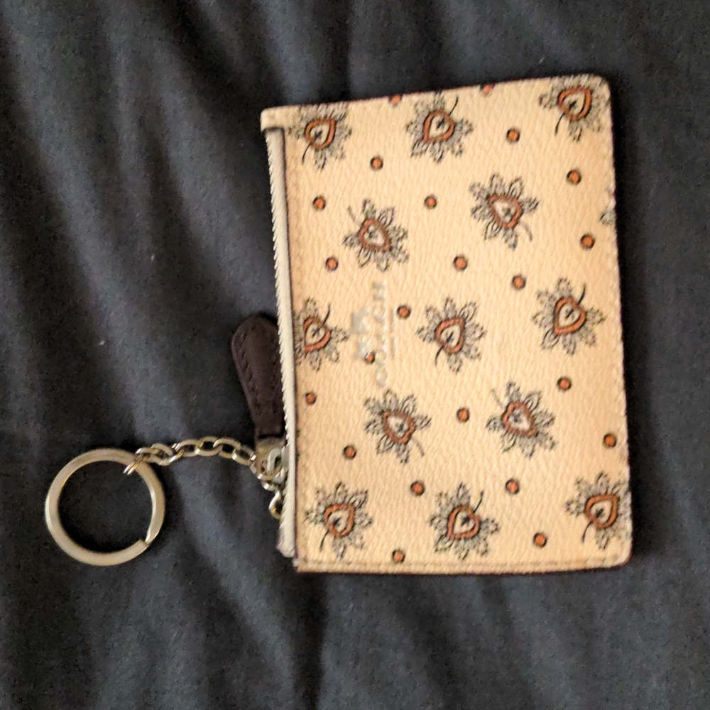 Coach mini wallet/ID case with keychain, EUC